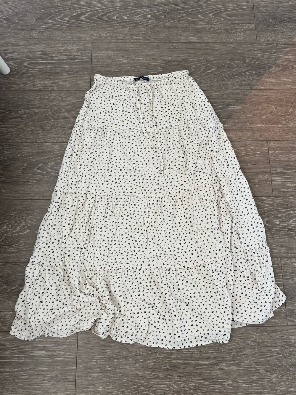 Brandy Melville Cream Maxi Skirt with Black Dot Print